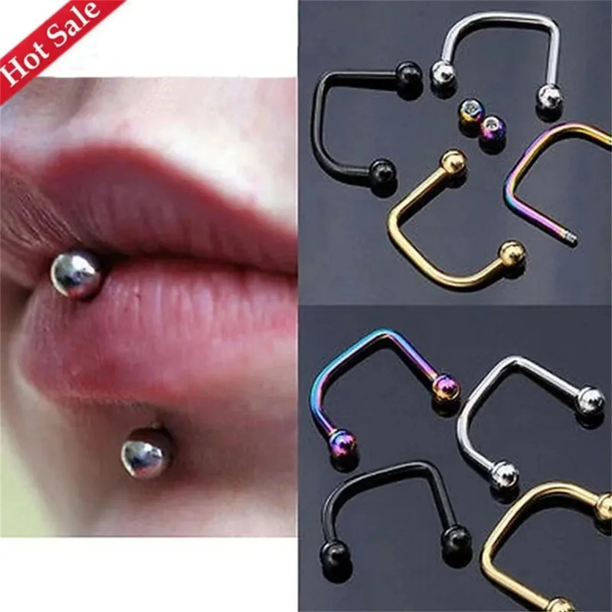 2Pcs 316L Stainless Steel Fashionable New Bestsellers Nose Lip Ring,Clip Nose Cuffs Hoop Septum Rings Conch Earring Body Jewelry
