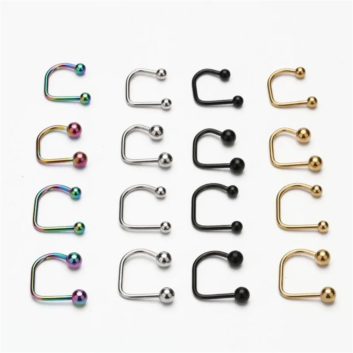 2Pcs 316L Stainless Steel Fashionable New Bestsellers Nose Lip Ring,Clip Nose Cuffs Hoop Septum Rings Conch Earring Body Jewelry