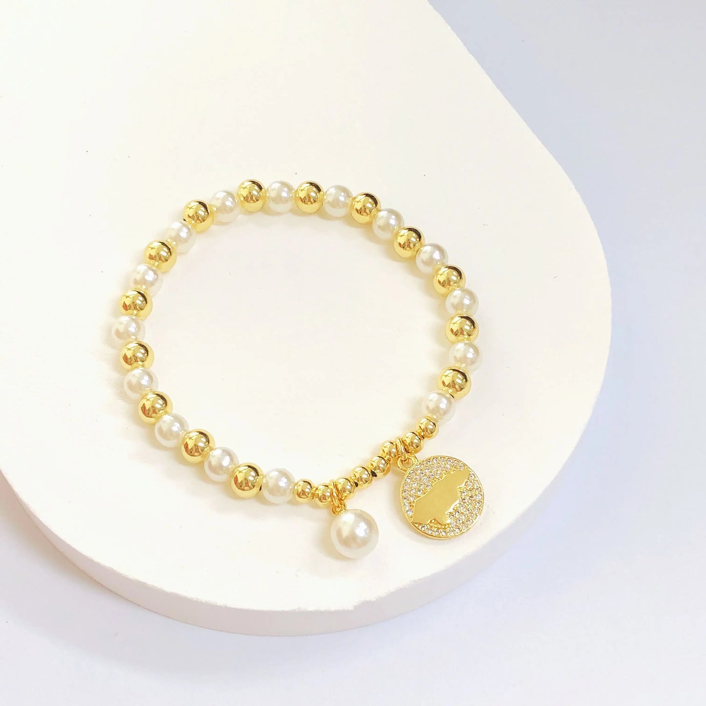 New Fashion Venezuelan Mexican Dominican Map Pendant Woven Pearl Chain Bracelet for Men Women Party Jewelry National Day Gift