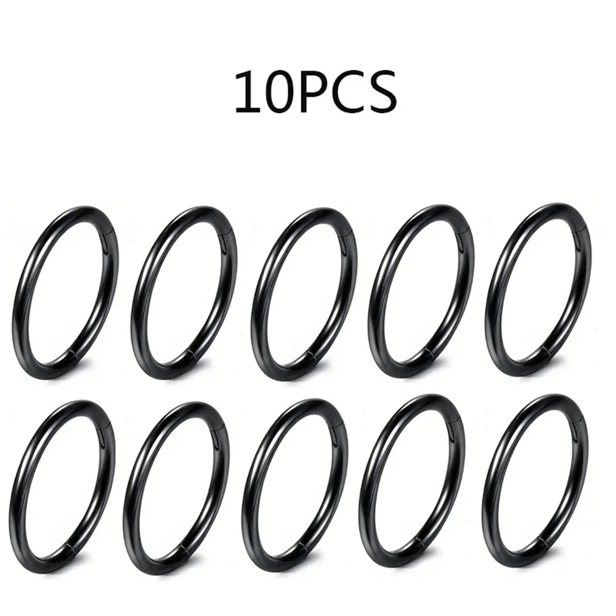 5/10Pcs 16G Stainless Steel Hinged Nose Rings Hoop Septum Clicker Tragus Helix Cartilage Daith Rook Earring Piercing Jewelry