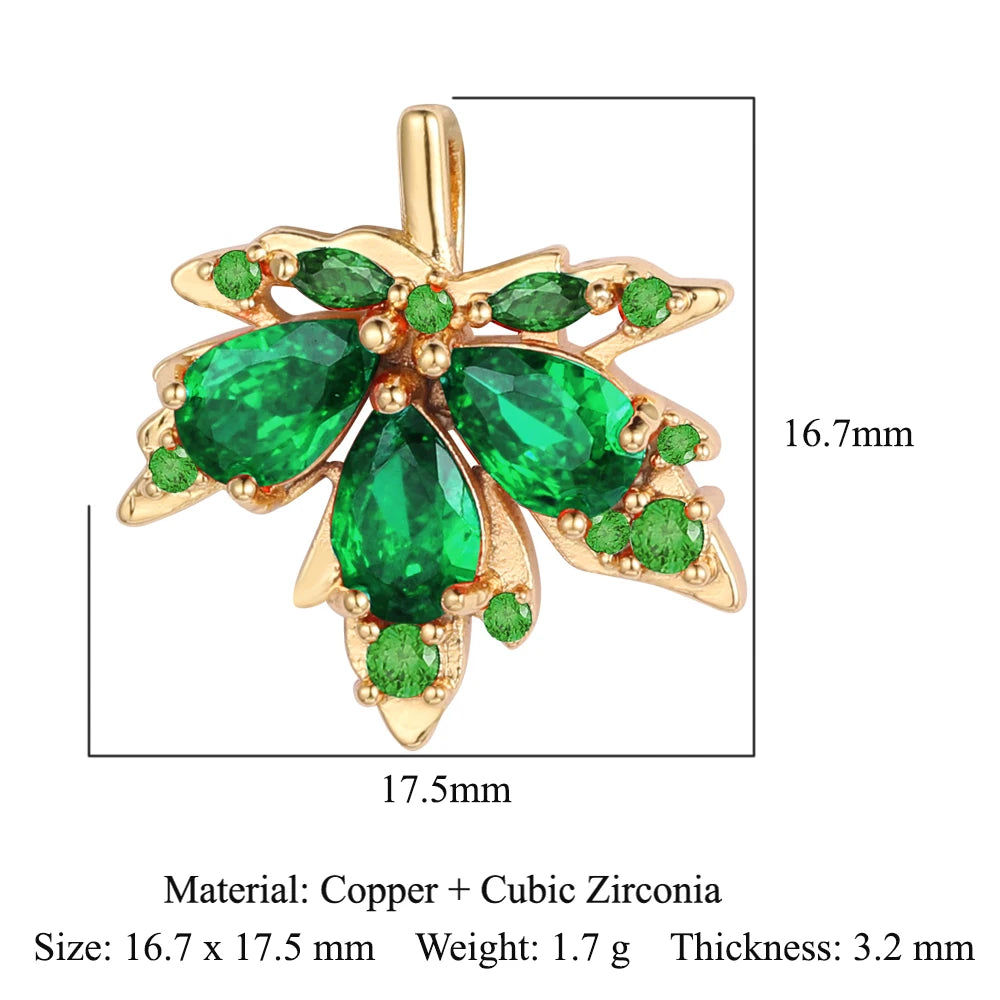 3pcs/Lot Cross Sunflower Cubic Zirconia Pendant Life Tree Maple Leaf Grape Cherry Brass CZ Charms DIY Jewelry Necklace Pendants