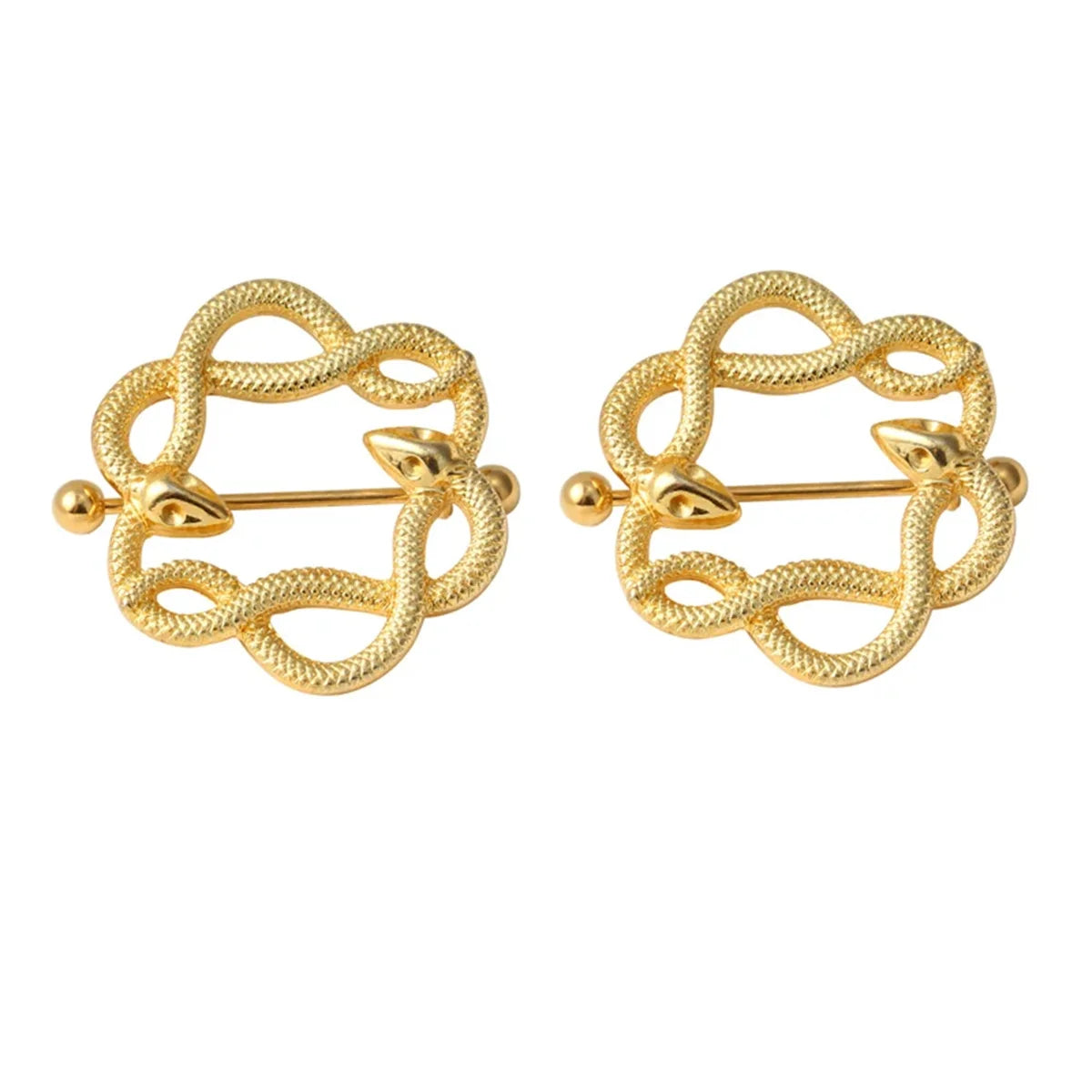 2pcs Fashion 316L Stainless Steel Snake Nipple Rings,Punk Sexy Cool Snake Nipple Piercing Jewelry Industrial Nipple Jewelry