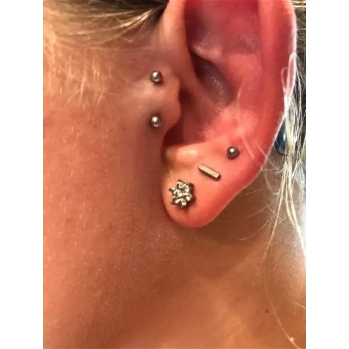 6Pcs Elegant Fashion 316 Stainless Steel Curved Barbell Eyebrow Ring,Inlaid Shiny Zircon Belly Lip Ring Body Piercing Jewelry