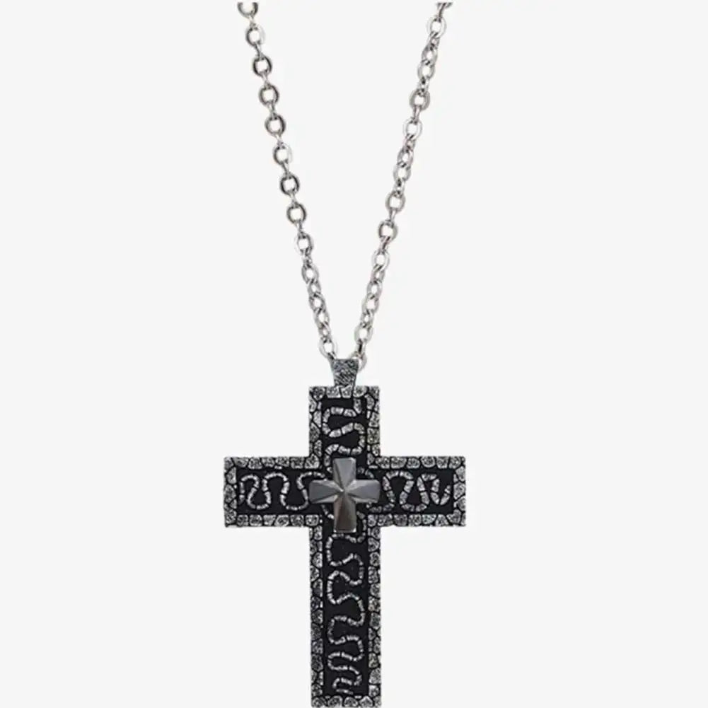 Game Cross Necklace with Secret Compartment Antique Cross Pendant Wear Resist Ten-Shaped Pendant Necklaces Fashion Accessory