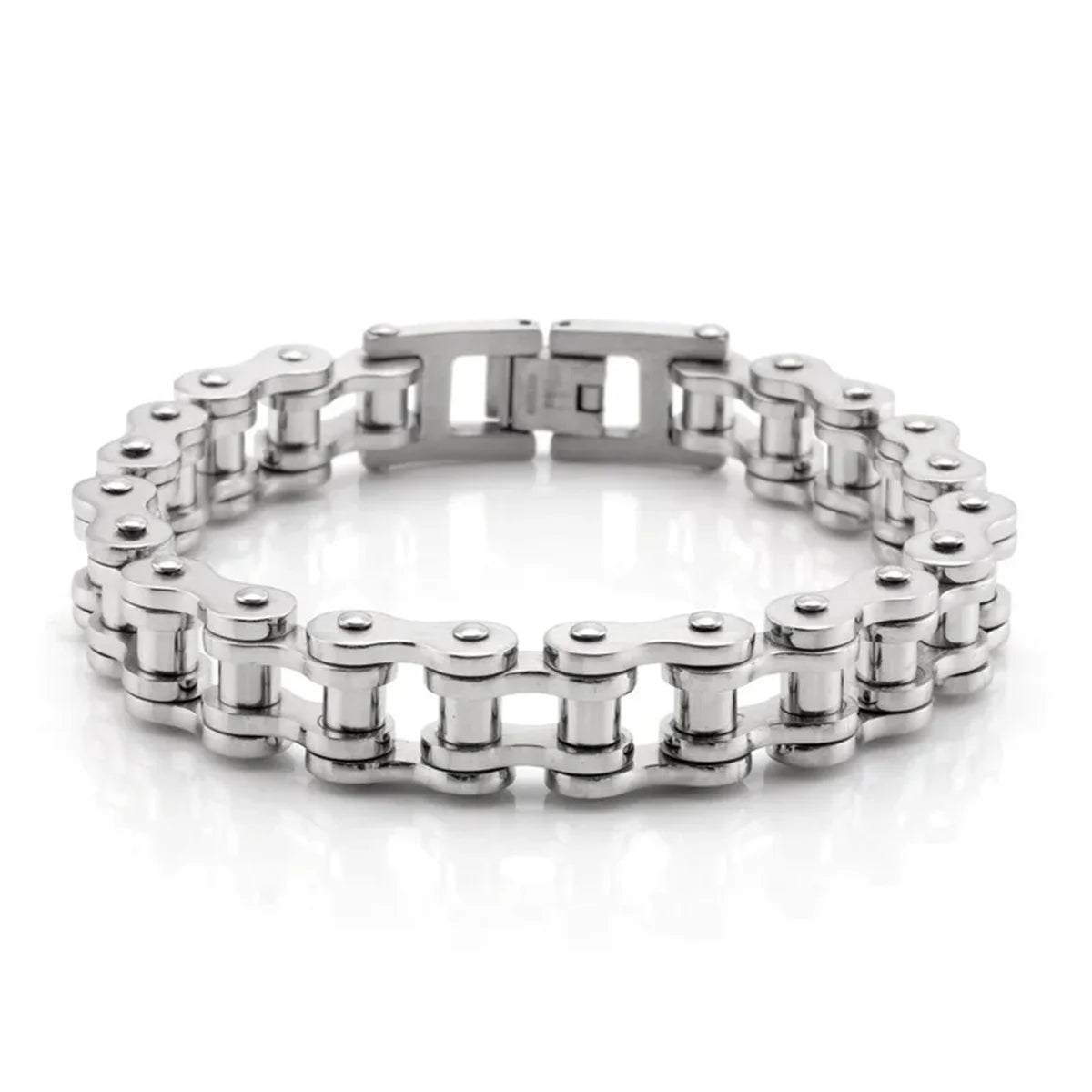 1pc New Cool Punk Motorcycle Bracelet for Men Women, Stylish Vintage Stainless Steel Versatile Buckle Bracelet