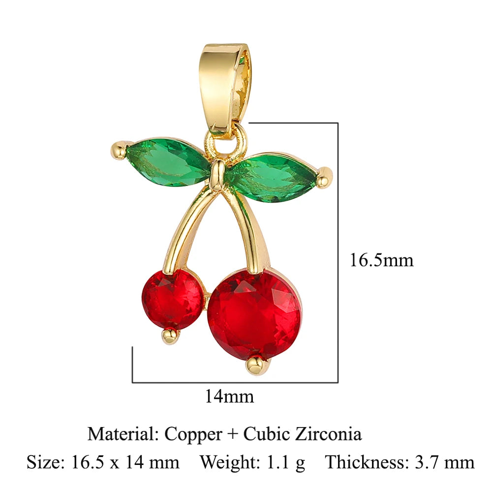3pcs/Lot Cross Sunflower Cubic Zirconia Pendant Life Tree Maple Leaf Grape Cherry Brass CZ Charms DIY Jewelry Necklace Pendants