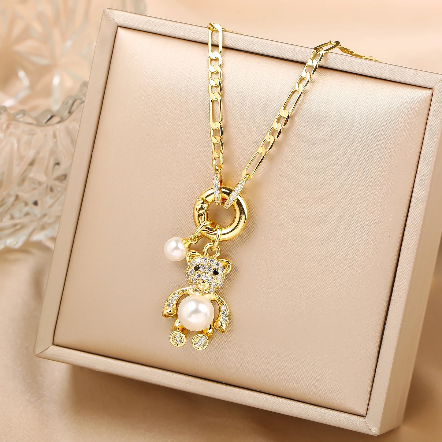 New Creative Zirconia Dolphin Bear Ladies Clavicle Chain Choker Cute Animal Pendant Necklace Aesthetic Neck Jewelry Fine Gift