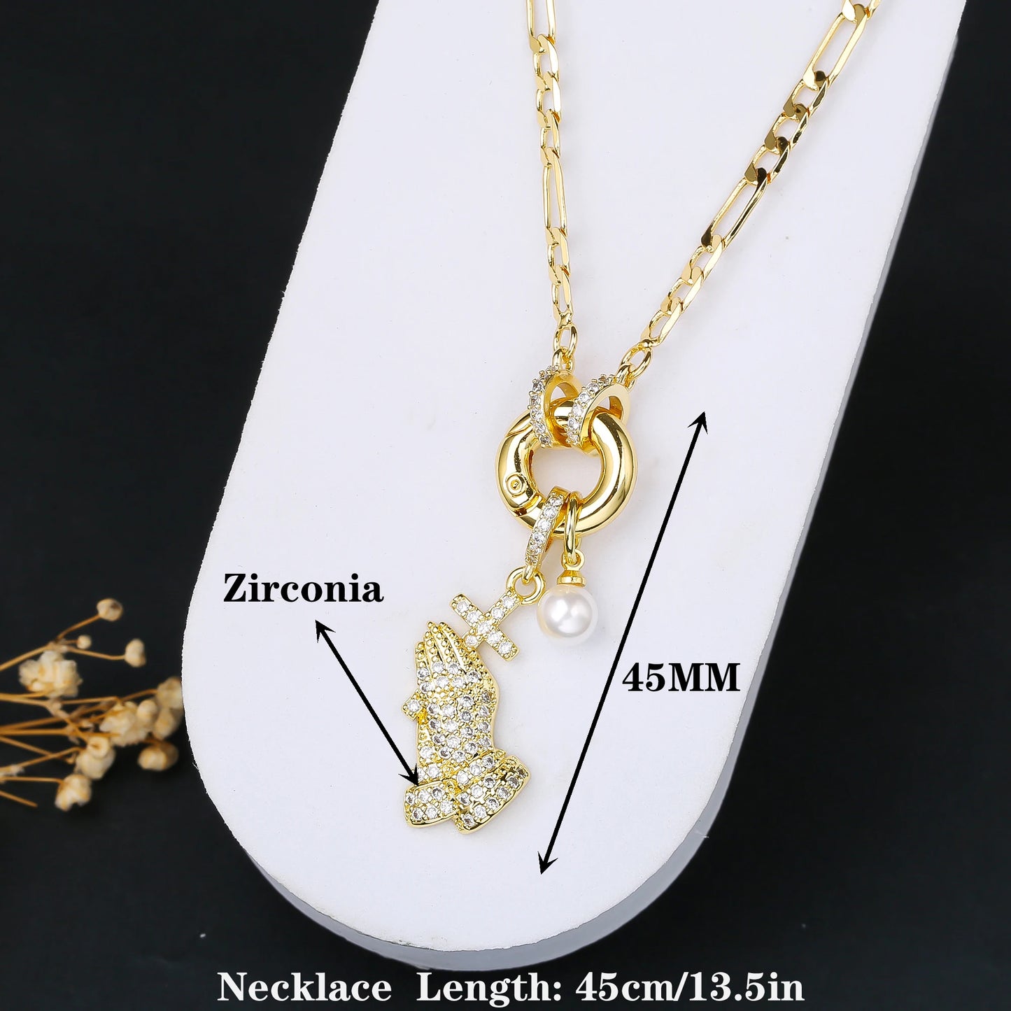 New Creative Religious St. Jude Zirconia Women's Necklace 3:1 Chain Choker Fashion for Woman Casual Trend Jewelry Party Gift