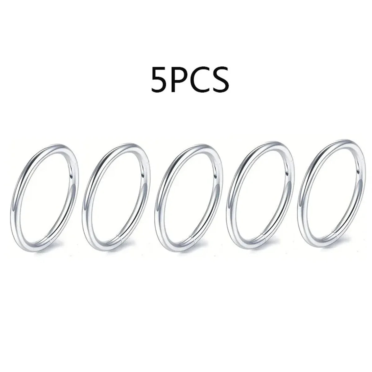 5/10Pcs 16G Stainless Steel Hinged Nose Rings Hoop Septum Clicker Tragus Helix Cartilage Daith Rook Earring Piercing Jewelry