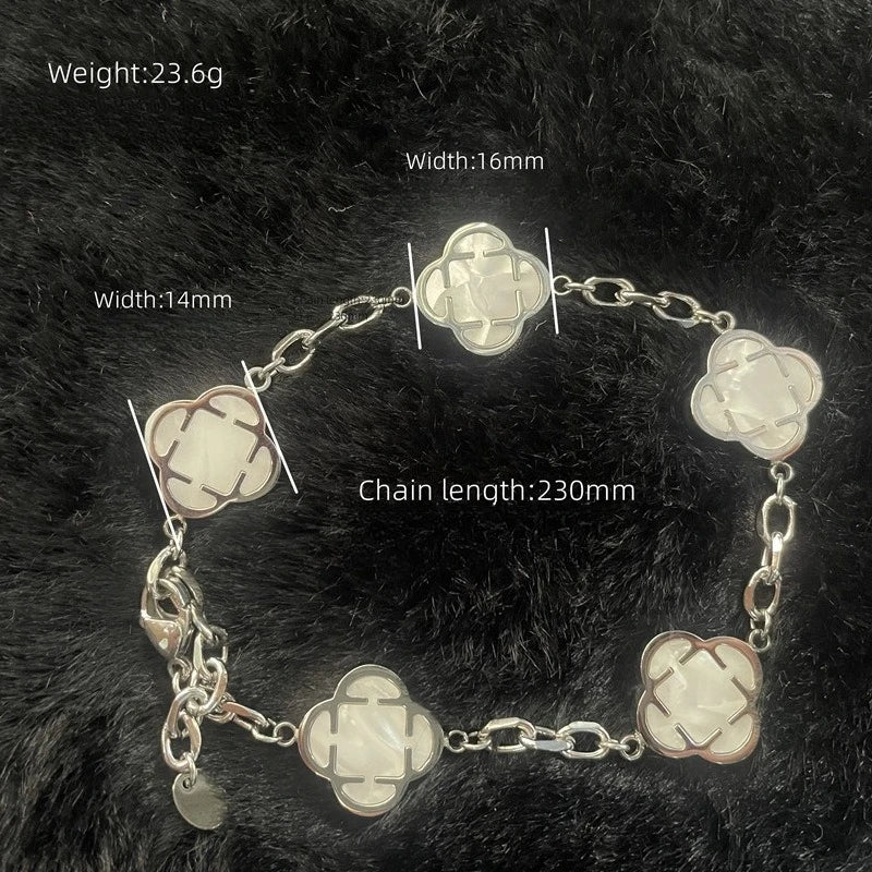 Stylish Petal Chan Bracelets for Men Boys,Waterproof Natural Shell Chain Links Wristband,Birthday Gift