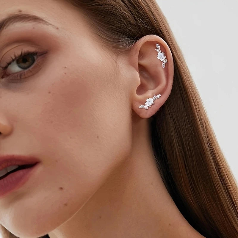 2Pcs 16G Stainless Steel Screw Back Stud Earrings for Women,Cubic Zerconia Cartilage Conch Helix Ear Piercing Jewelry