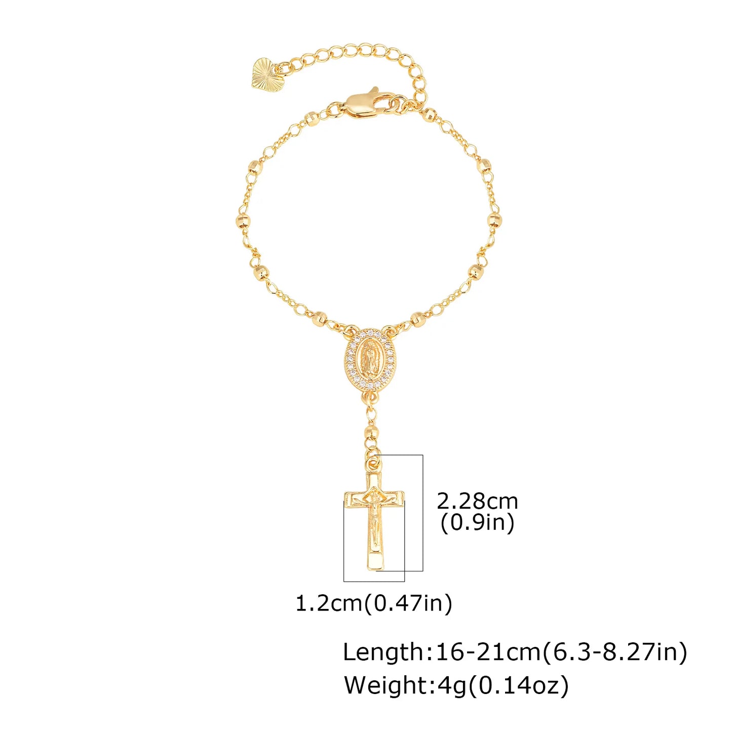 Y-Shaped Religious Virgin Mary Beaded Necklace for Women, Holy Rosary Cross Jesus Pendant Necklace,Christianity Prayer Jewelry