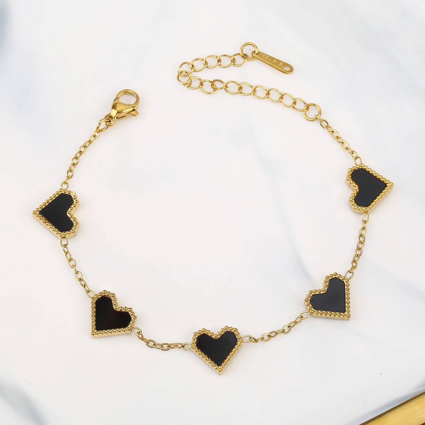 3Pcs 18k Gold-Plated Heart Shape Necklace Earrings Bracelet Jewelry Set Classic For Woman Fashion Party Jewelry Gift Daily Wear