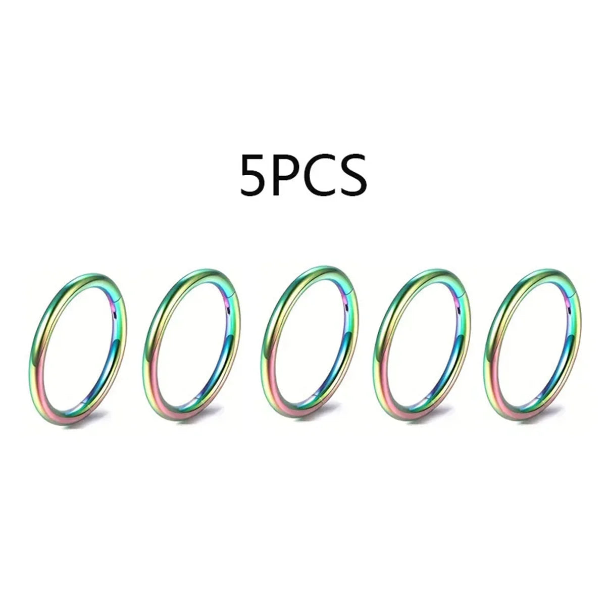 5/10Pcs 16G Stainless Steel Hinged Nose Rings Hoop Septum Clicker Tragus Helix Cartilage Daith Rook Earring Piercing Jewelry
