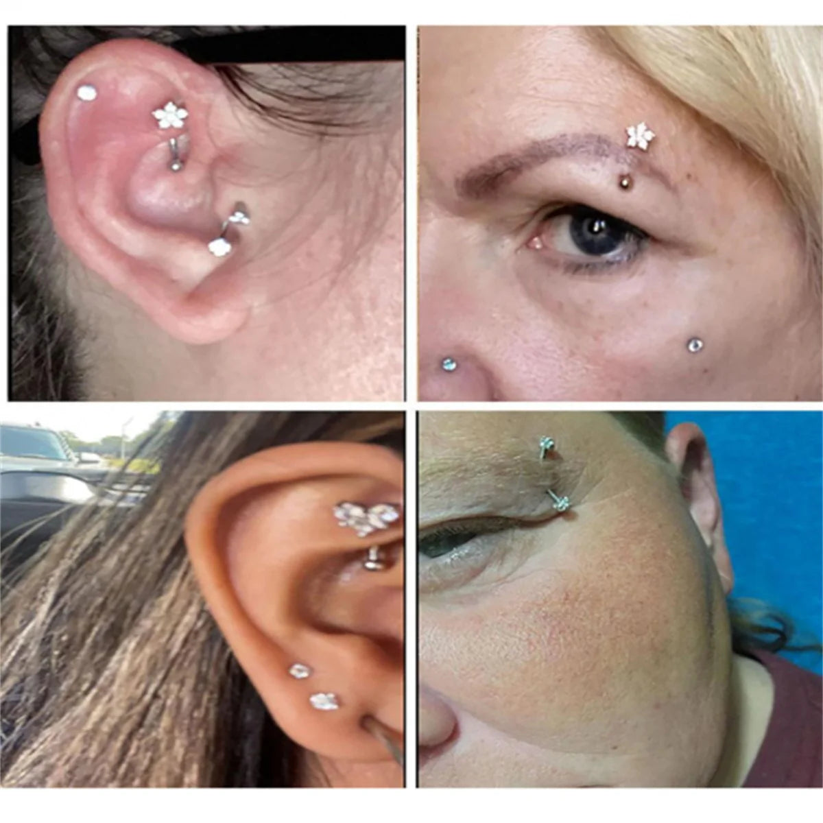 11Pcs Hypoallergenic Stainless Steel Rook Piercing Jewelry Set,Eyebrow Rings Cartilage Daith Tragus Helix Piercing Jewelry