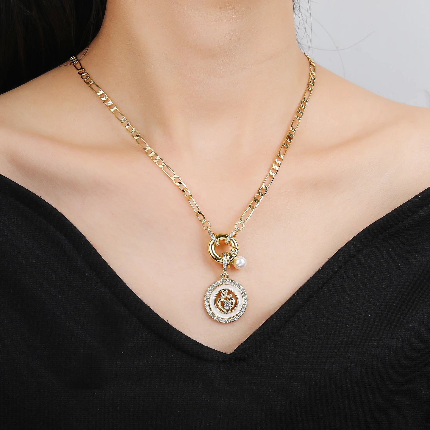 6 Style Mother's Day Gift Heart Shape Mom Pendant Gold Plated Necklace Classic for Woman Party Birthday Aesthetic Jewelry Gift