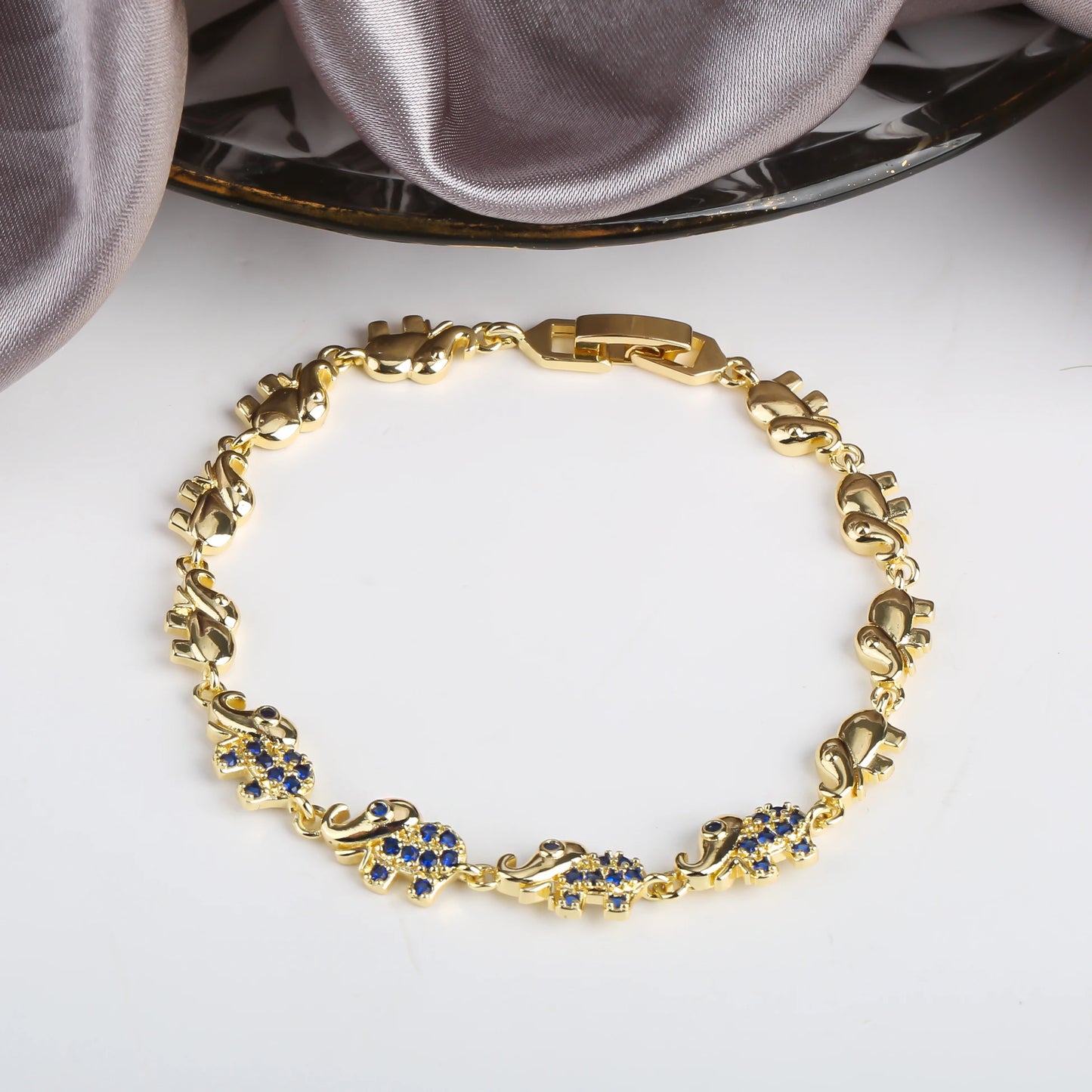6 Colors New Trendy Gold plated Zirconia Elephant Bracelet Fashion Animal Bangle Punk Style For Woman Jewelry Gift Daily Wear