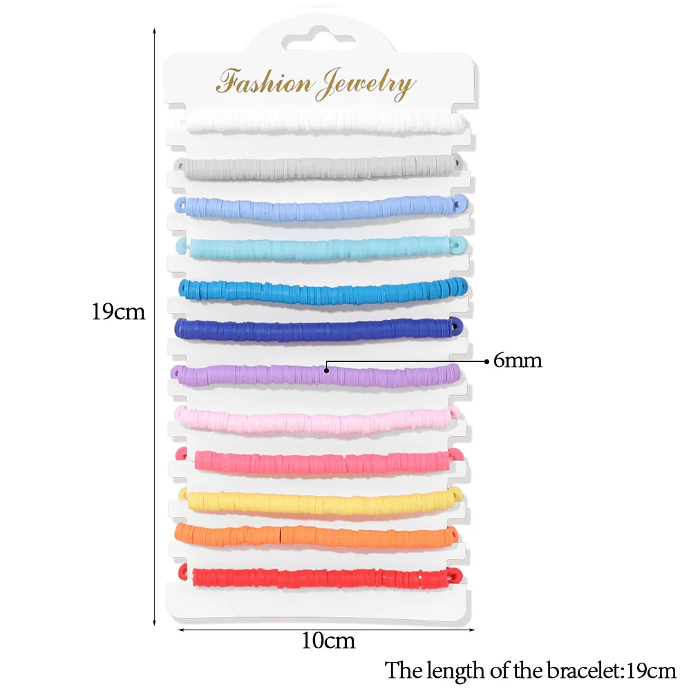 Wholesale 12Pcs/Set Colorful Natural Stone Bracelets Adjustable Rope Braided Bracelet Handmade Bohemia Bracelets with Cards