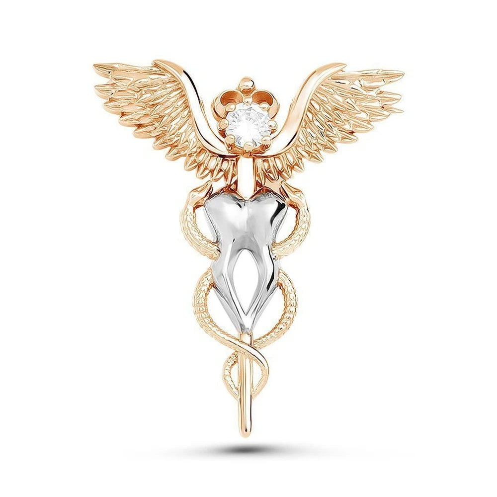 Hanreshe Medical Caduceus Brooch Pin Set Doctor Nurse Lapel Hat Bag Badge Brooches Medicine Psychology Surgery Jewelry Gifts