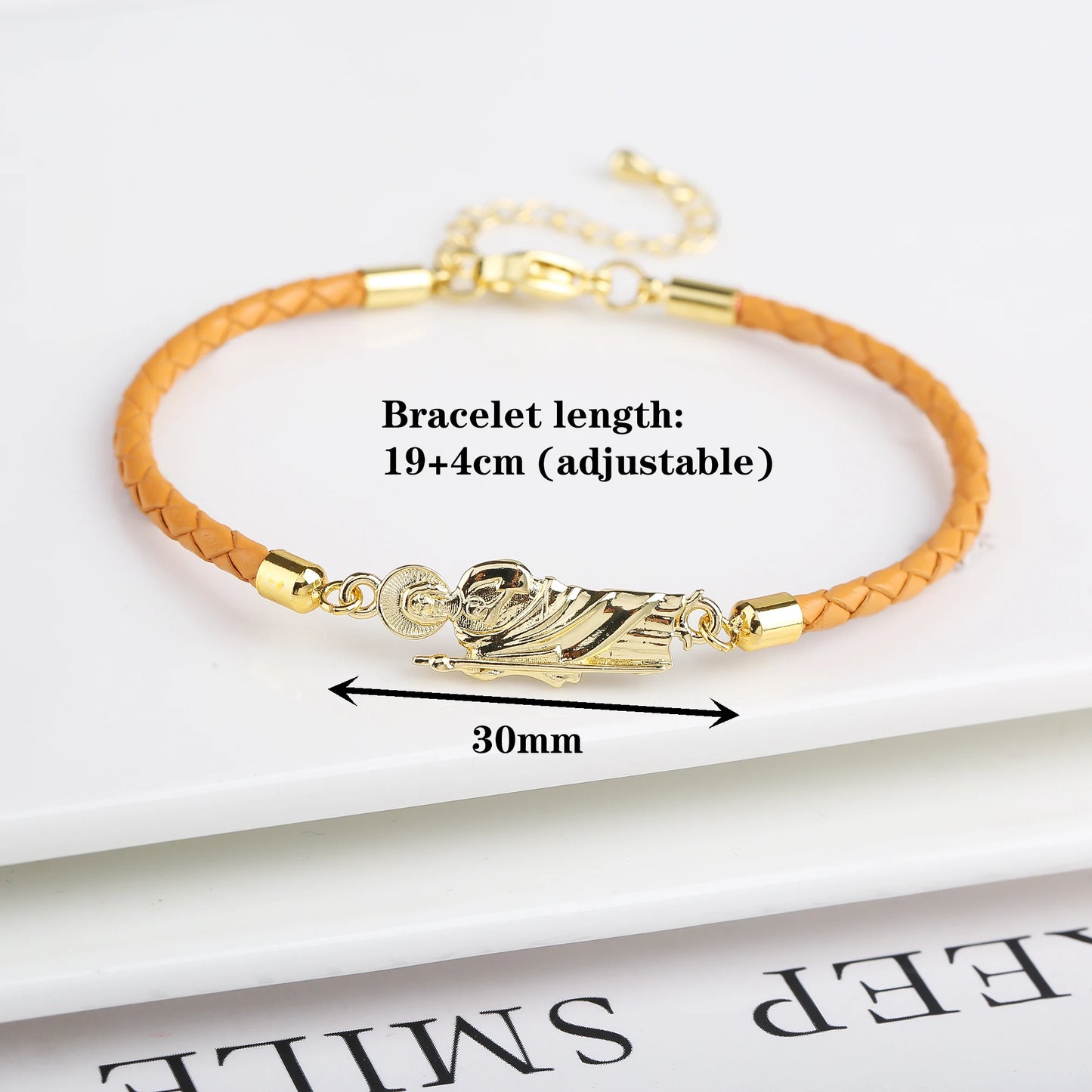 Hot Sale Green Pink Religious St. Jude Leather Rope Braided Jewelry Bracelet Fashion for Man Woman Daily Party Zirconia Jewelry