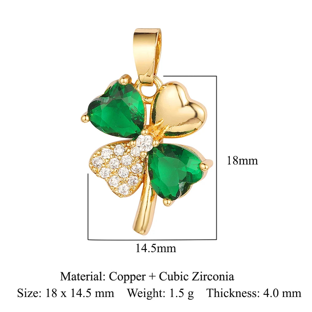 3pcs/Lot Cross Sunflower Cubic Zirconia Pendant Life Tree Maple Leaf Grape Cherry Brass CZ Charms DIY Jewelry Necklace Pendants