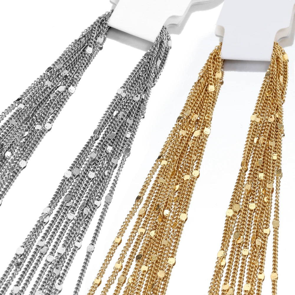 10pcs 5pcs Stainless Steel Bead Chain Necklace Chains for DIY Jewelry Making Findings 45cm+5cm Chain with Lobster Clasps No Fade