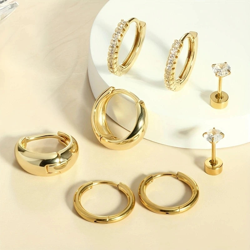 8pcs Hypoallergenic Thick Earrings Cartilage Jewelry Set