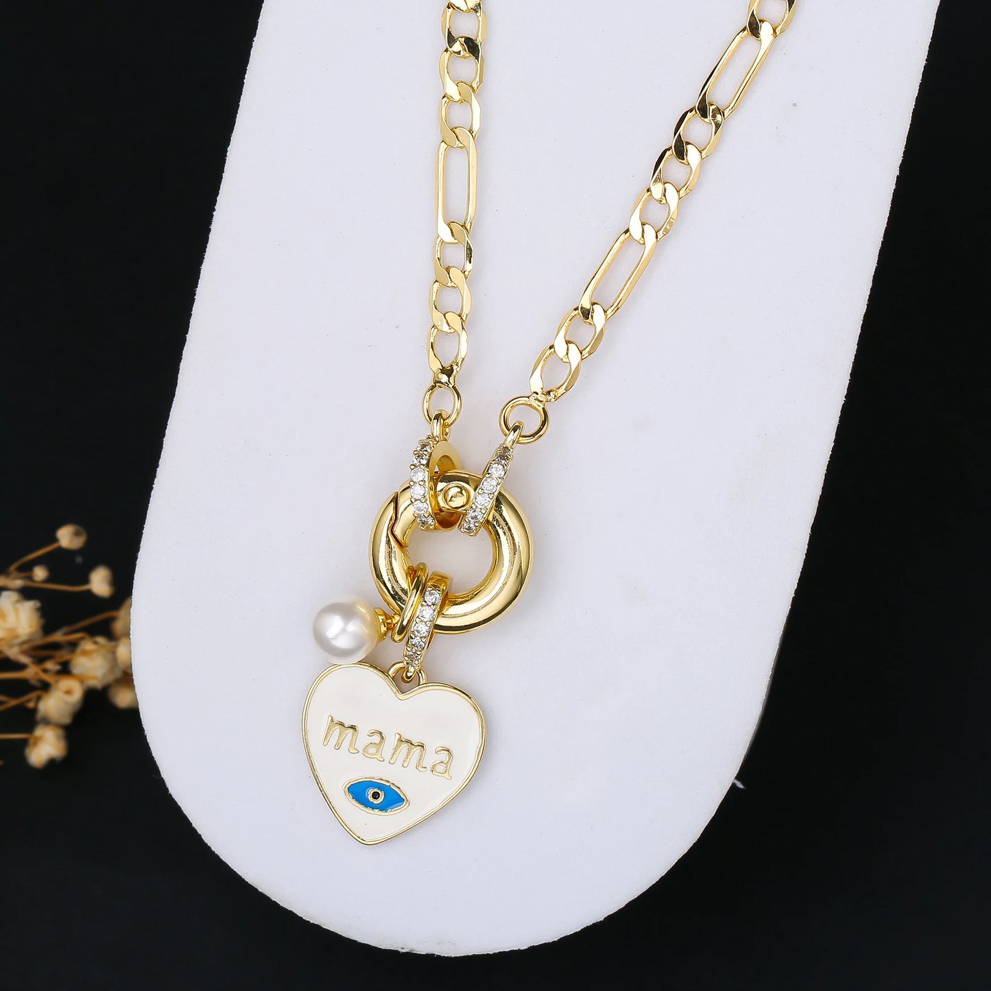 6 Style Mother's Day Gift Heart Shape Mom Pendant Gold Plated Necklace Classic for Woman Party Birthday Aesthetic Jewelry Gift