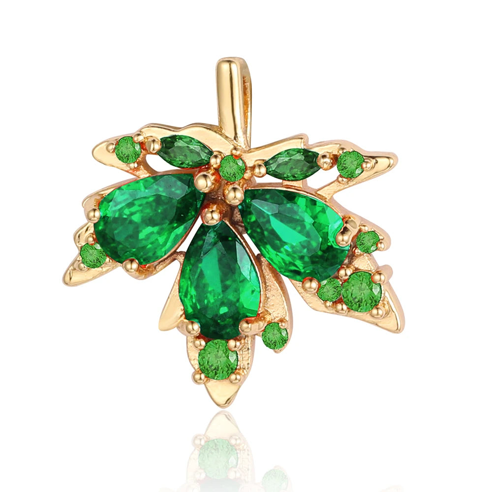 3pcs/Lot Cross Sunflower Cubic Zirconia Pendant Life Tree Maple Leaf Grape Cherry Brass CZ Charms DIY Jewelry Necklace Pendants