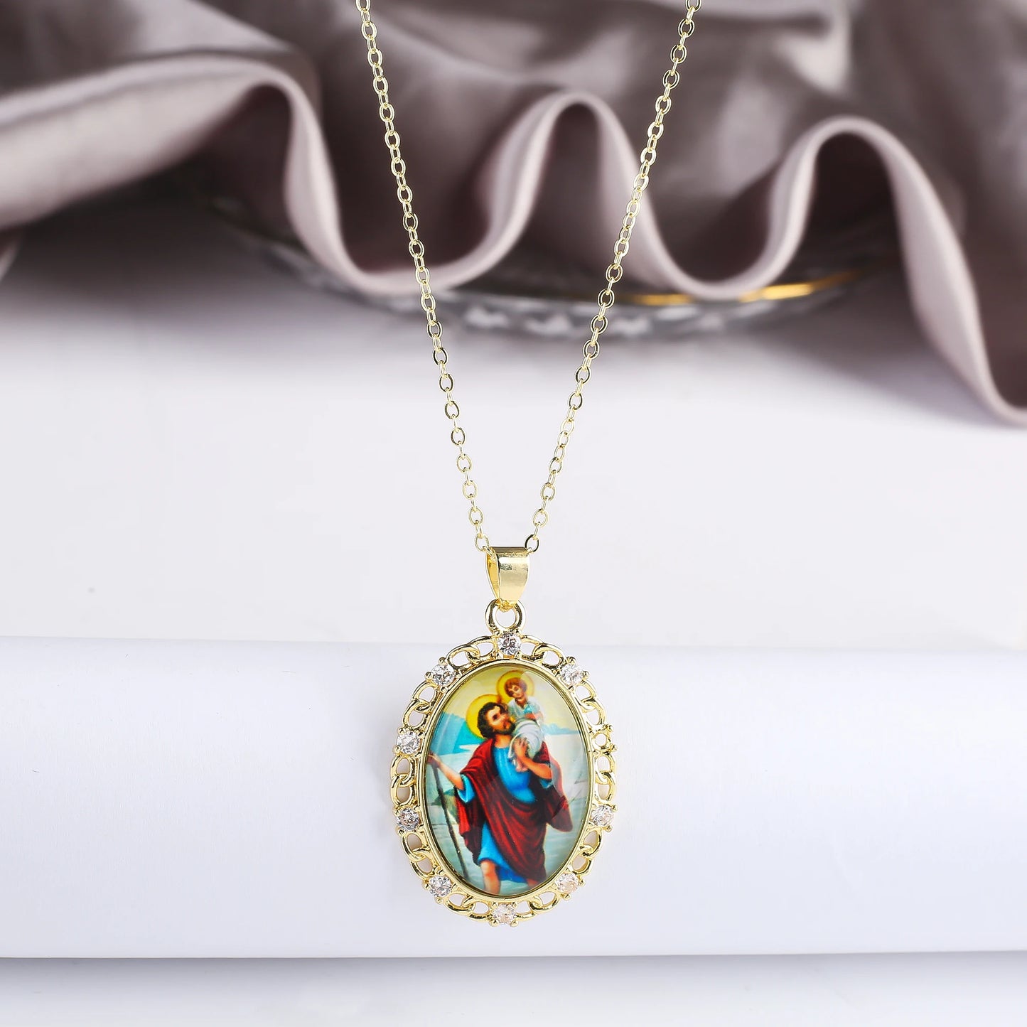 9 Style Fashion Virgin Mary St. Jude Pendant Necklace Classic for Religious Figures Jewelry Choker Chain Daily Wear Party Gift