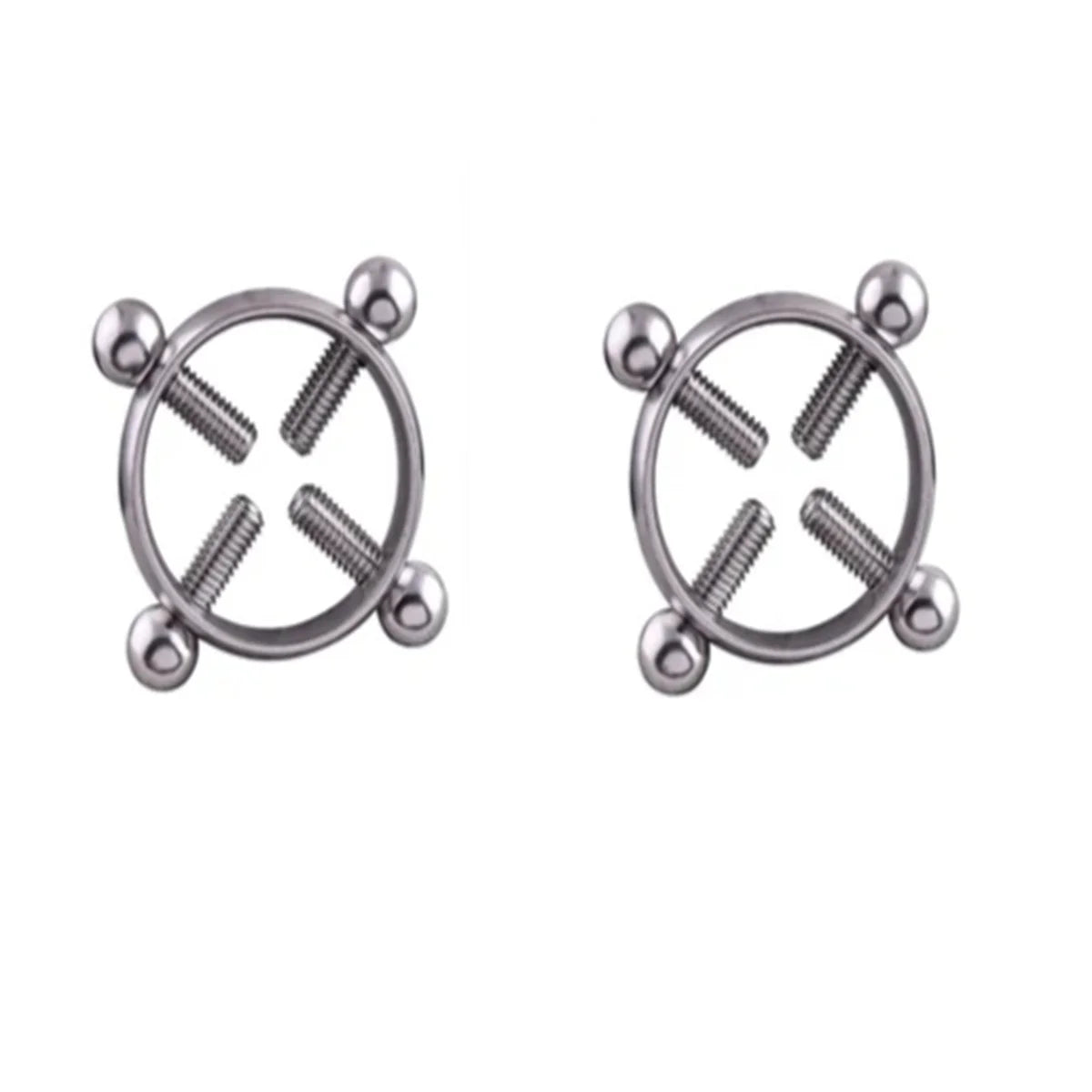 1Pair Fashion Stainless Steel Adjustable Nipple Ring For Women, Various Colors Clip On Nipple Rings Fake Nipple Piercing Jewelry