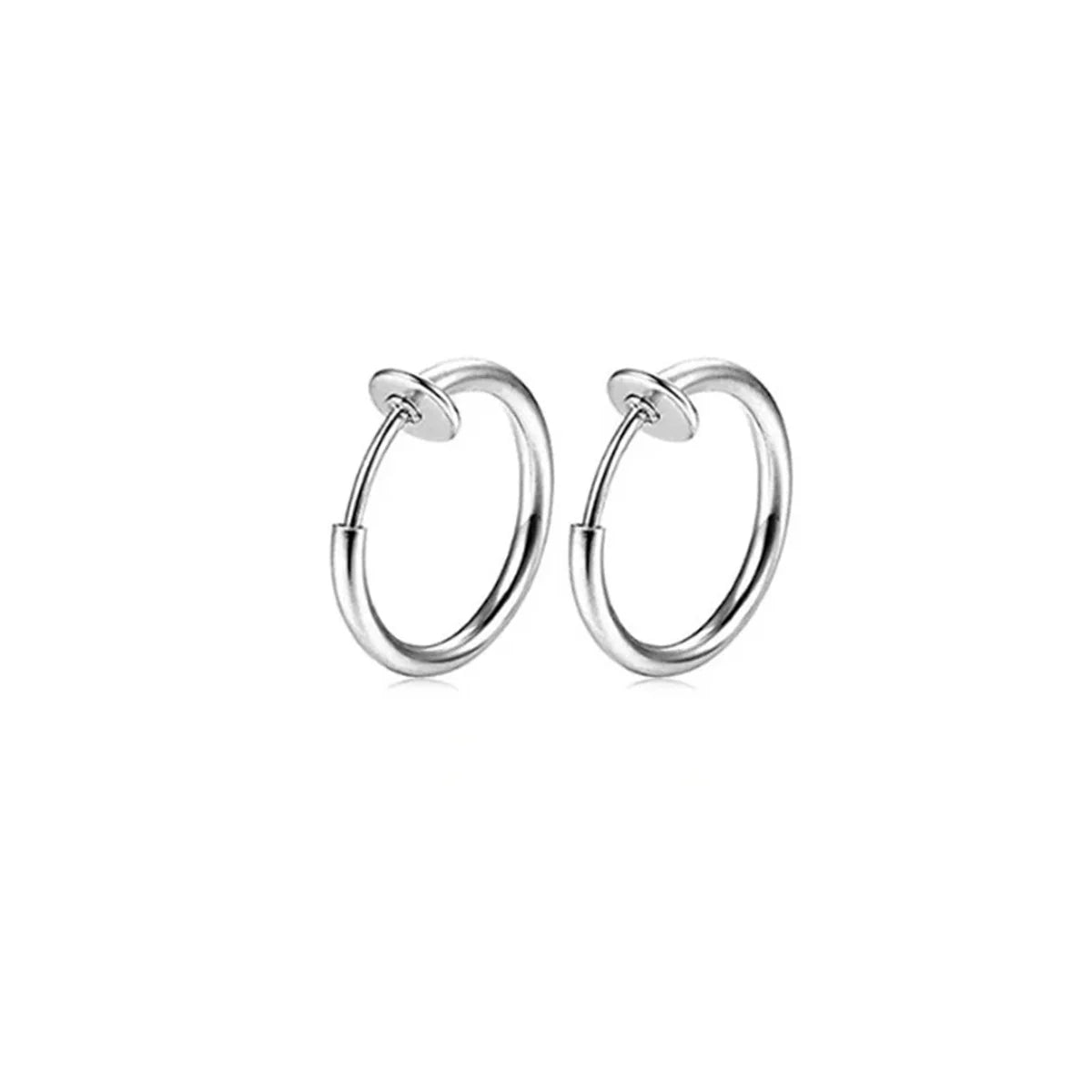 2/8pcs Fake Nose Ring Hoops, Clip on Ear Fake Septum Ring Non Piercing Spring Hoop Earrings Lip Ring Fake Cartilage Earrings