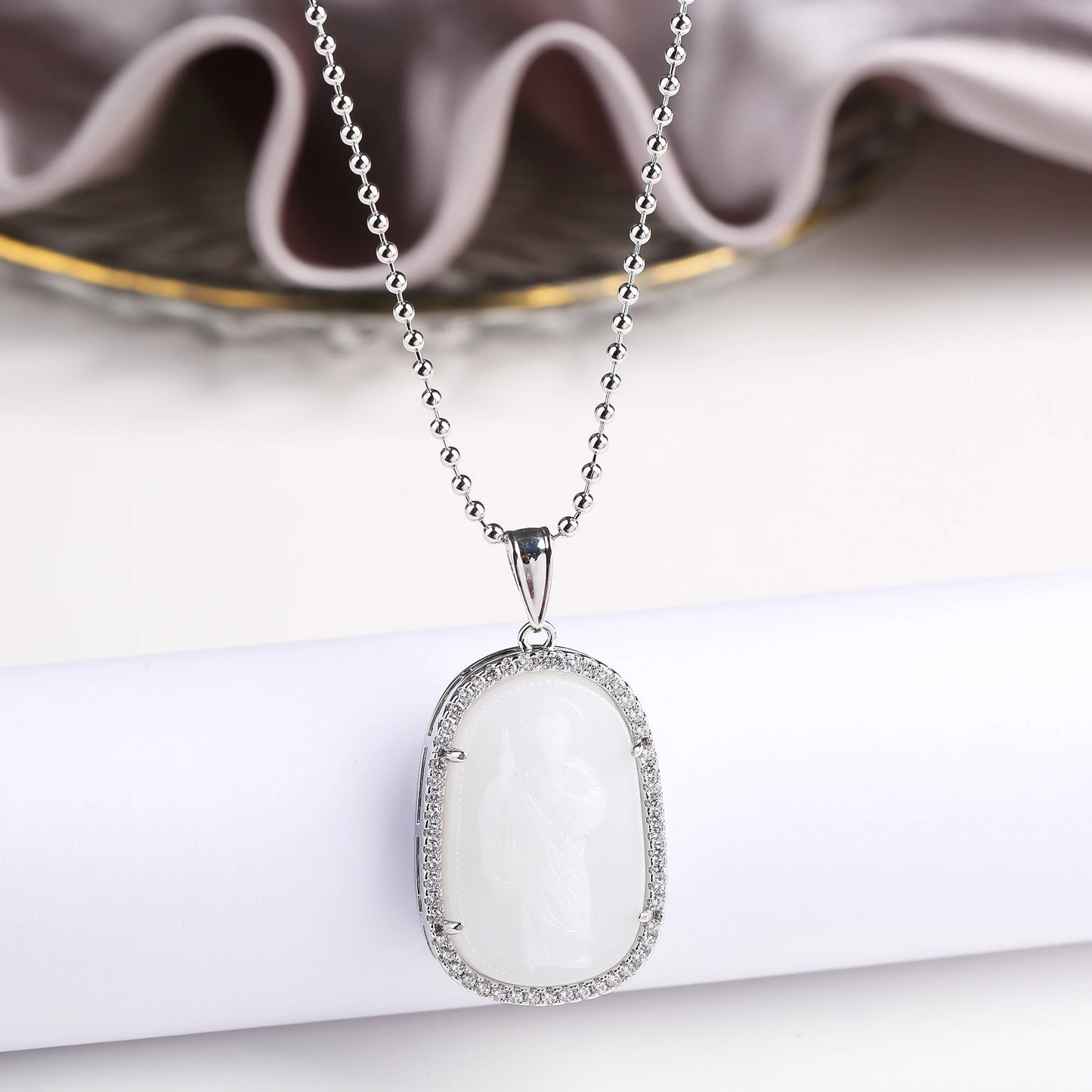 Gold/Silver Hot Sale Religious Style Gold Plated St. Jude Zircon Pendant Necklace Personalized for Man Woman Party Jewelry Gift