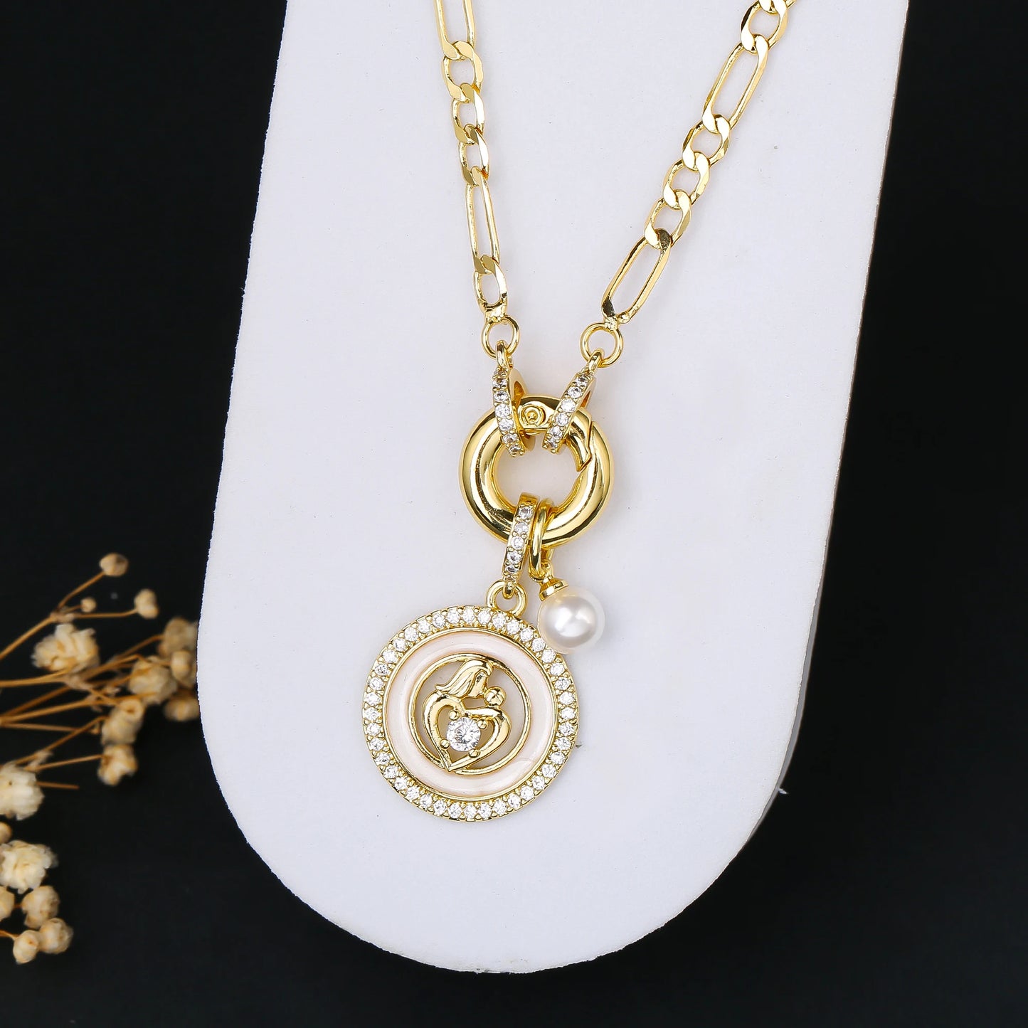 6 Style Mother's Day Gift Heart Shape Mom Pendant Gold Plated Necklace Classic for Woman Party Birthday Aesthetic Jewelry Gift