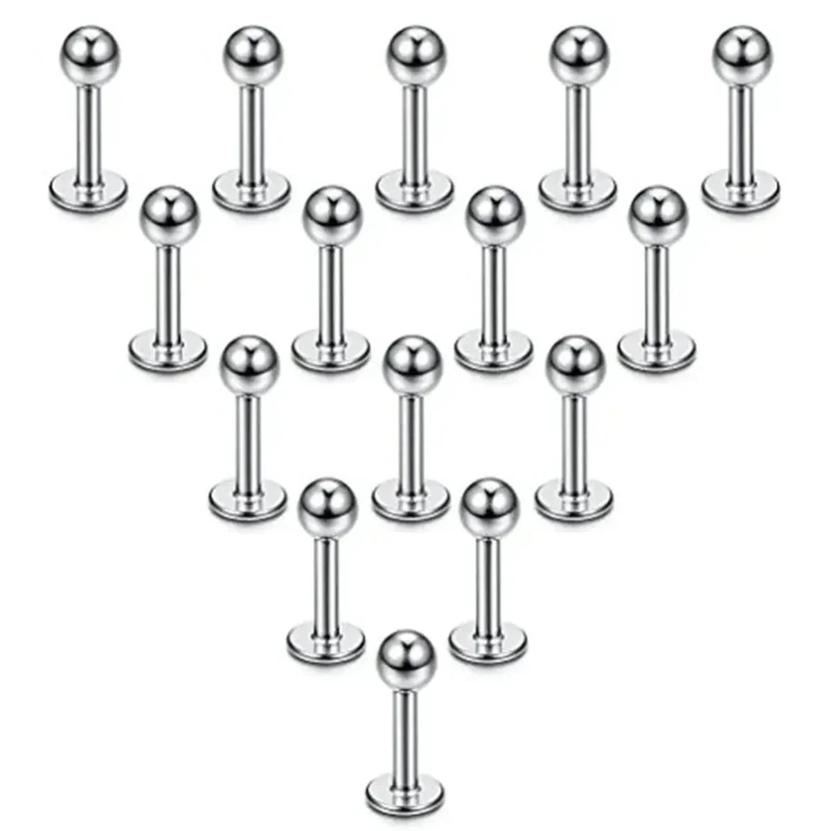 15Pcs 16G Stainless Steel Lip Rings For Women Men,Labret Nose Studs Piercing 6/8/10/12mm Cartilage Tragus Helix Earring