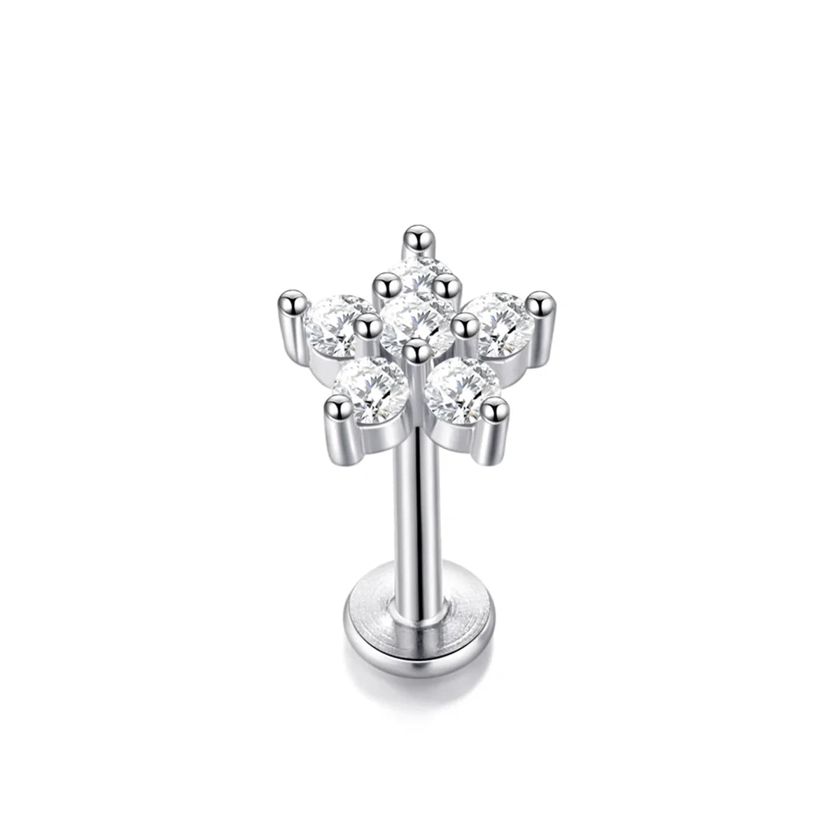 1/5Pcs 316L Stainless Steel Delicate Flower Tragus Cartilage Stud Earring,Internally Threade Daith Helix Ear Piercing Jewelry