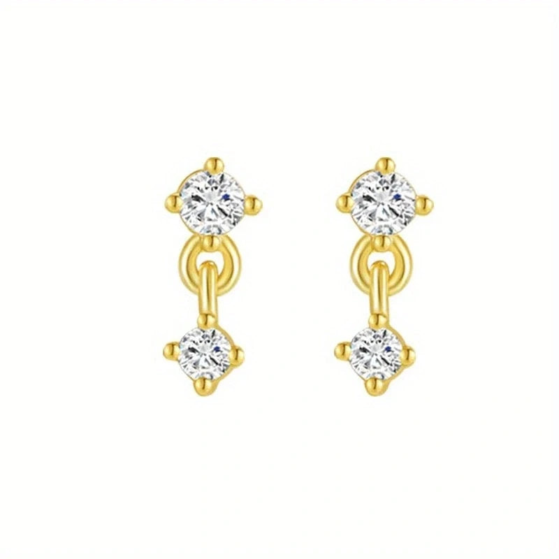 2/6 Pcs 20G 18K Hypoallergenic CZ Cartilage Flat Back Stud Earrings