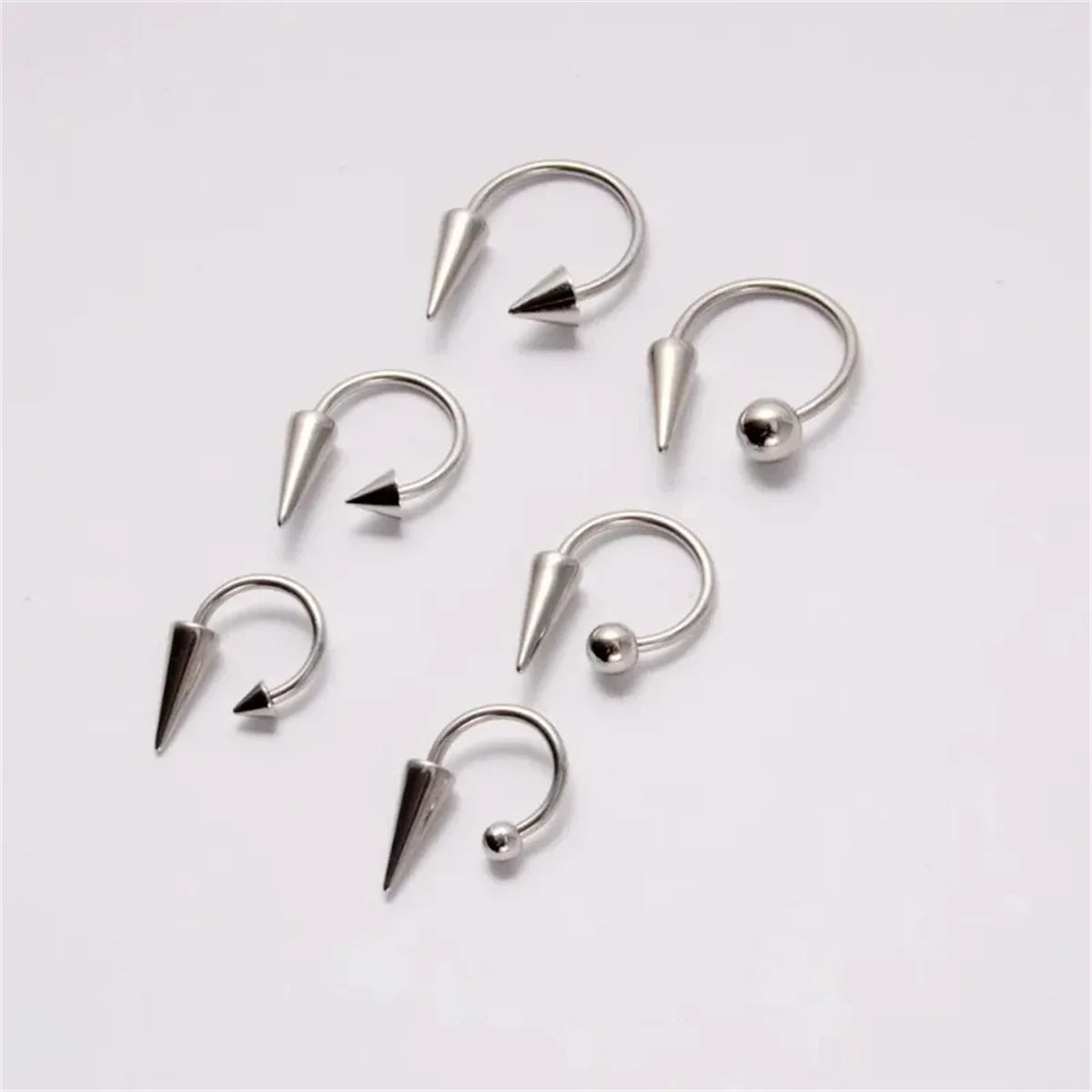 2Pcs 16G Simple Stainless Steel Piercing Lip Ring,Fashion Lip Studs Gothic Piercing Lip Nose Ring Labret Body Piercing Jewelry