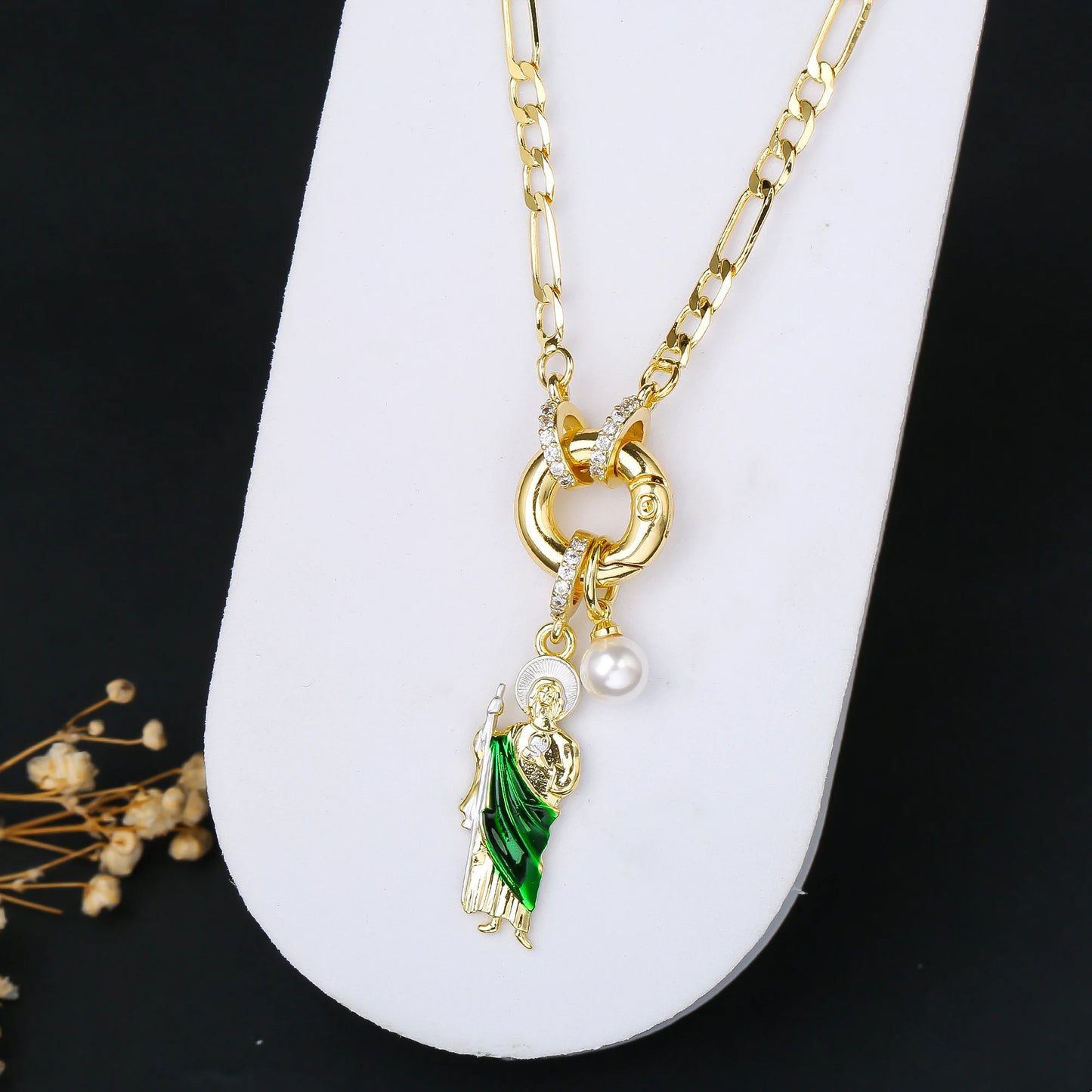 New Creative Religious St. Jude Zirconia Women's Necklace 3:1 Chain Choker Fashion for Woman Casual Trend Jewelry Party Gift