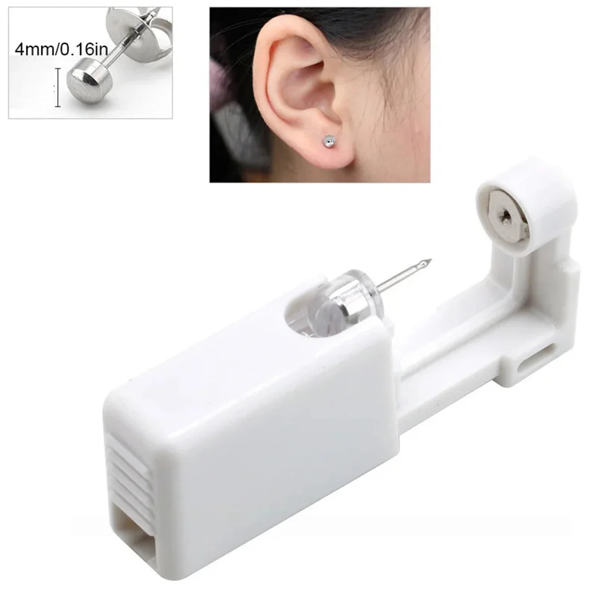 1pc Disposable Sterile Ear Piercing Kit, Cartilage Tragus Helix Piercing Gun No Pain Piercer Tool Machine Set Stud Jewelry
