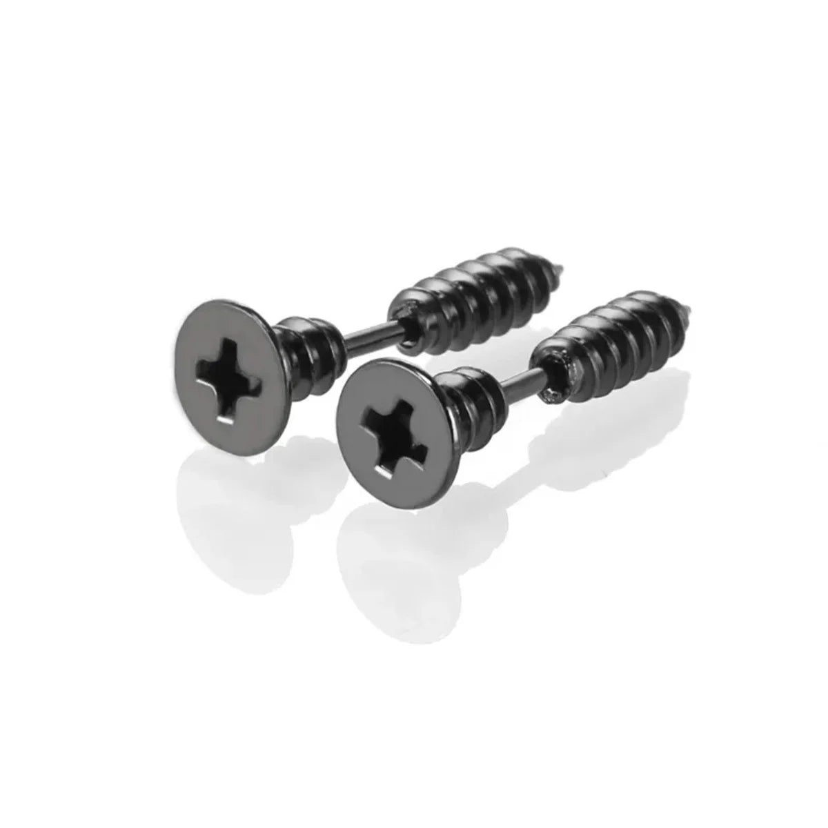 2pcs Fashion Punk 316L Stainless Steel Nail Screw Stud Earring for Women Men,Cartilage Tragus Helix Ear Piercings Jewelry