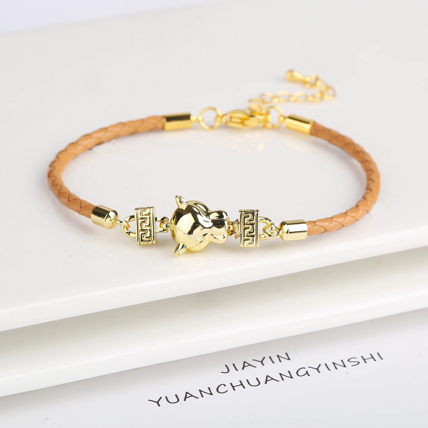 Adjustable Leather Rope Braided Zirconia Animal Leopard Head Bully Bracelet Fashion for Man Woman Party Jewelry Gift Daily Wear