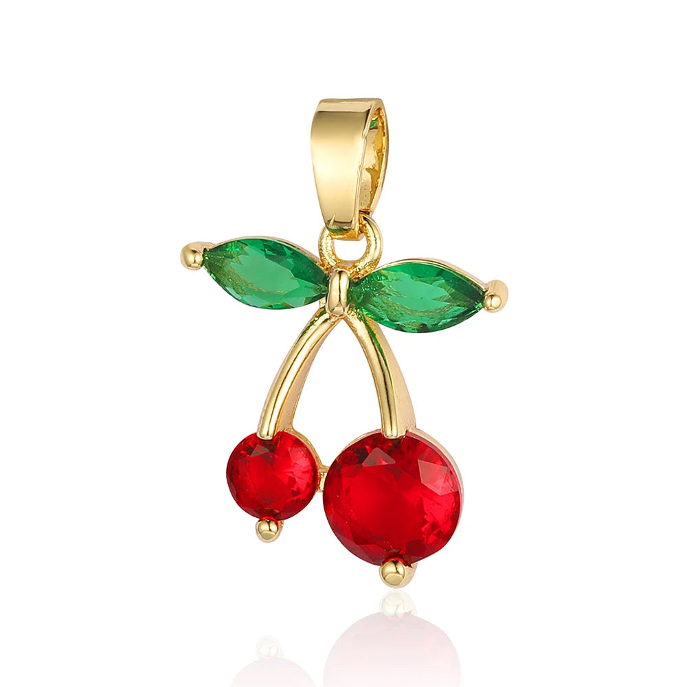 3pcs/Lot Cross Sunflower Cubic Zirconia Pendant Life Tree Maple Leaf Grape Cherry Brass CZ Charms DIY Jewelry Necklace Pendants