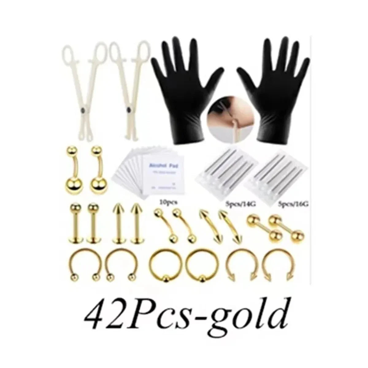 24/42/84Pcs Sterile Ear Piercing Kit,Cartilage Tragus Helix Piercing Gun No Pain Piercer Tool Machine Set Stud Jewelry
