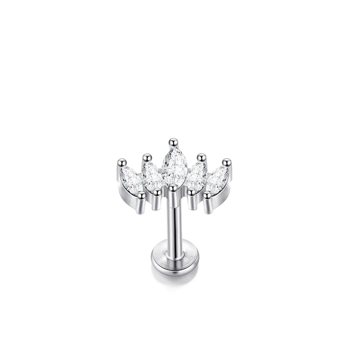 1/5Pcs 316L Stainless Steel Delicate Flower Tragus Cartilage Stud Earring,Internally Threade Daith Helix Ear Piercing Jewelry