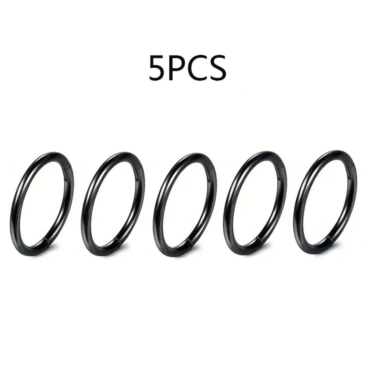 5/10Pcs 16G Stainless Steel Hinged Nose Rings Hoop Septum Clicker Tragus Helix Cartilage Daith Rook Earring Piercing Jewelry