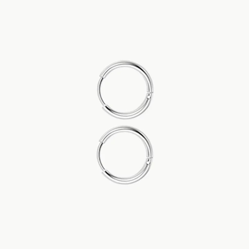 2/14 Pcs 20G Tiny Stainless Steel Screw Back Stud Earrings Set for Women, Simple Hinged Nose Rings Huggie Hoop Earring Jewelry