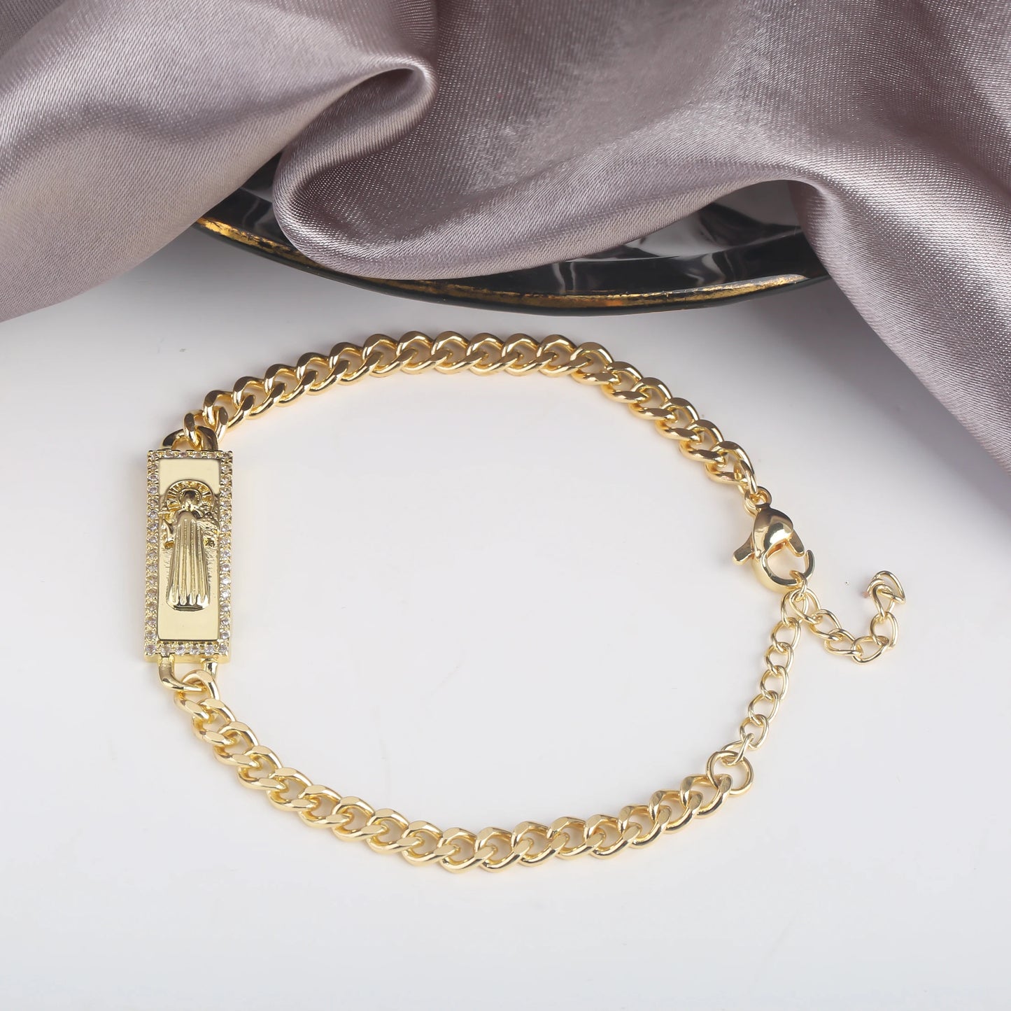 High Quality St. Jude Bracelet Copper Drip Oil Madonna Bracelet For Woman Man Party Birthday Daily Wear Religious Jewelry Gift