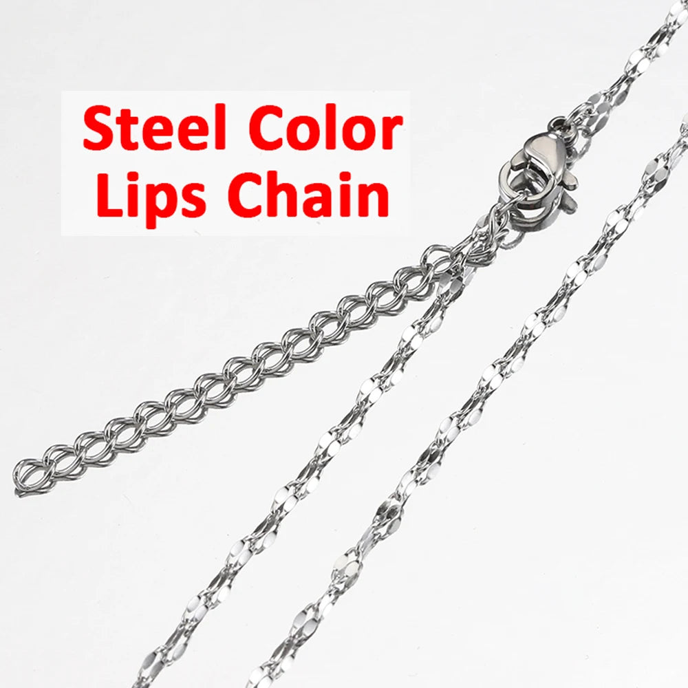 10pcs 5pcs Stainless Steel Bead Chain Necklace Chains for DIY Jewelry Making Findings 45cm+5cm Chain with Lobster Clasps No Fade