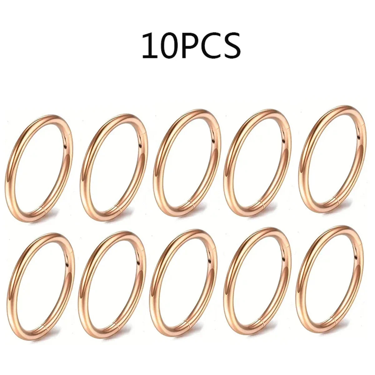 5/10Pcs 16G Stainless Steel Hinged Nose Rings Hoop Septum Clicker Tragus Helix Cartilage Daith Rook Earring Piercing Jewelry